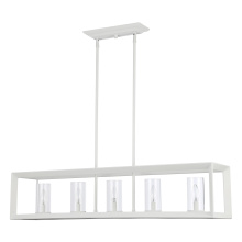 Golden 2073-LP NWT-CLR - Golden Lighting Smyth 5-light Island Light in Natural White